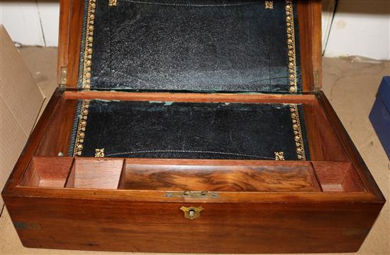 Victorian walnut writing box